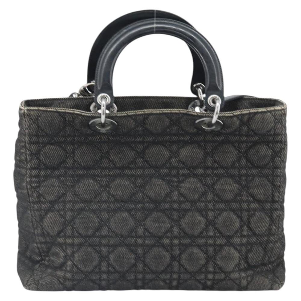Dior Denim Lady Dior Cannage Tote Bag Black